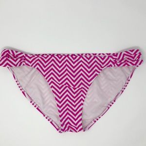 Pink and White chevron bikini bottom
